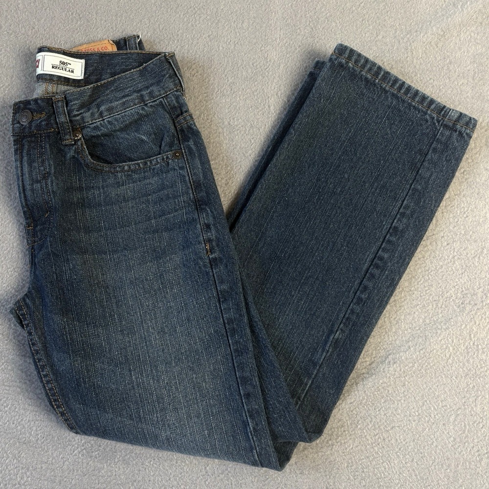 Levi's 505 Youth Girls Jeans Size‎ 14 Slim W25 L27 Regular Fit Blue Denim